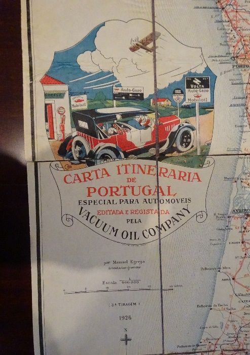 Carta Itinerária de Portugal Vacuum Oil Company -1926