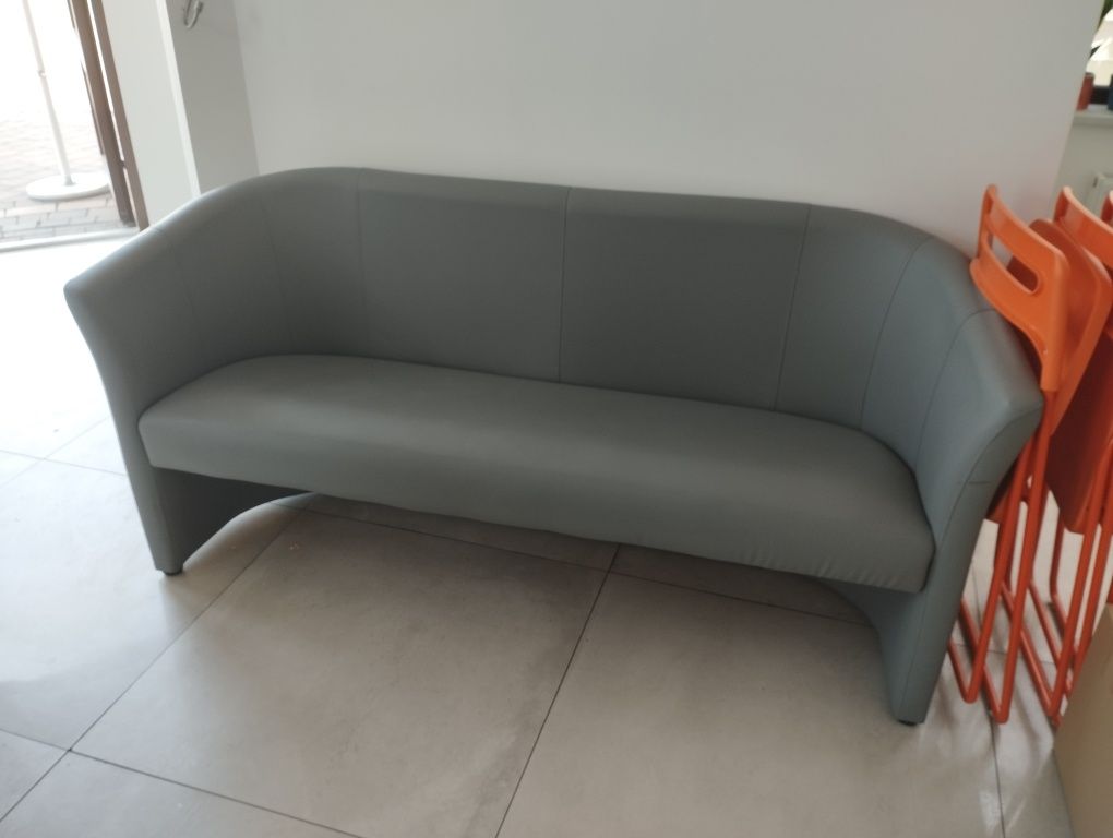 Sofa do poczekalni eko skóra szara