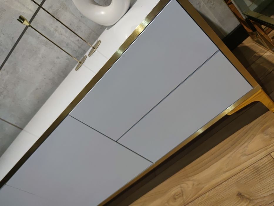 RTV szafka komoda Glamour biało złota połysk Ikea home design 180.szer