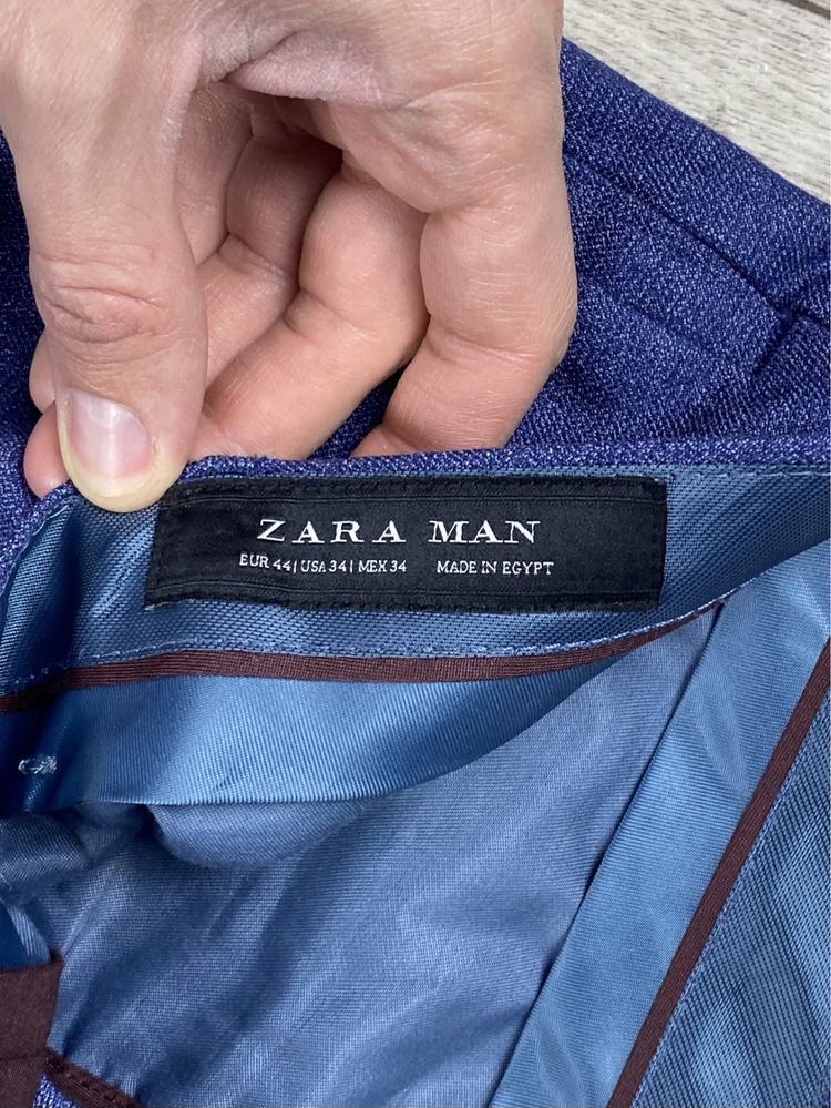 Zara man штаны брюки 44 размер синие оригинал