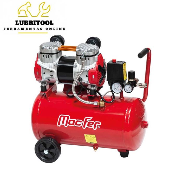 Compressor Silencioso Sem Óleo 24L 2HP 1500W 264L/min 0002.044 | NOVOS