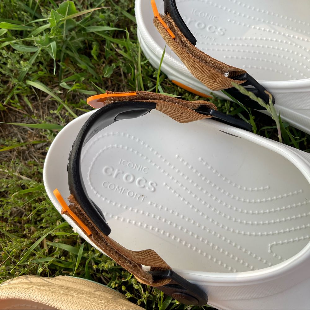 Чоловічі Крокси Оригінал Білі, Бежеві.Зручні Crocs Sabo 48-49,30-31см