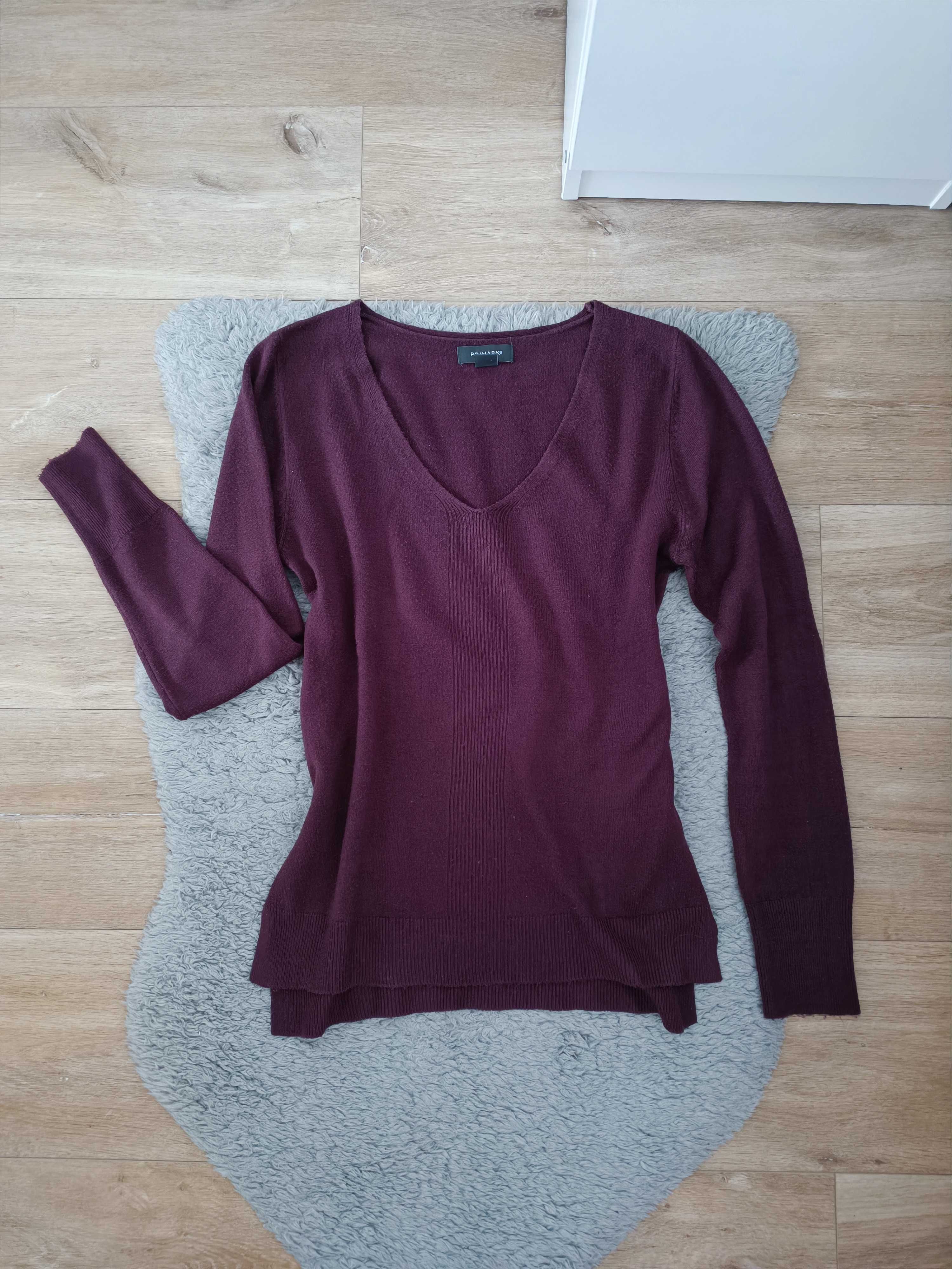 Sweter fioletowy śliwkowy r XS damski