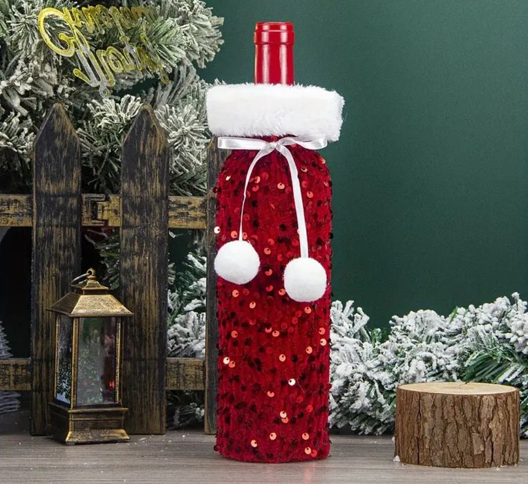 Pokrowiec na butelkę świąteczny