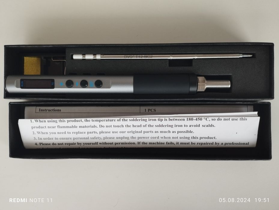 Паяльник PTs-100 PD65w/DC 72w жало тип Т12