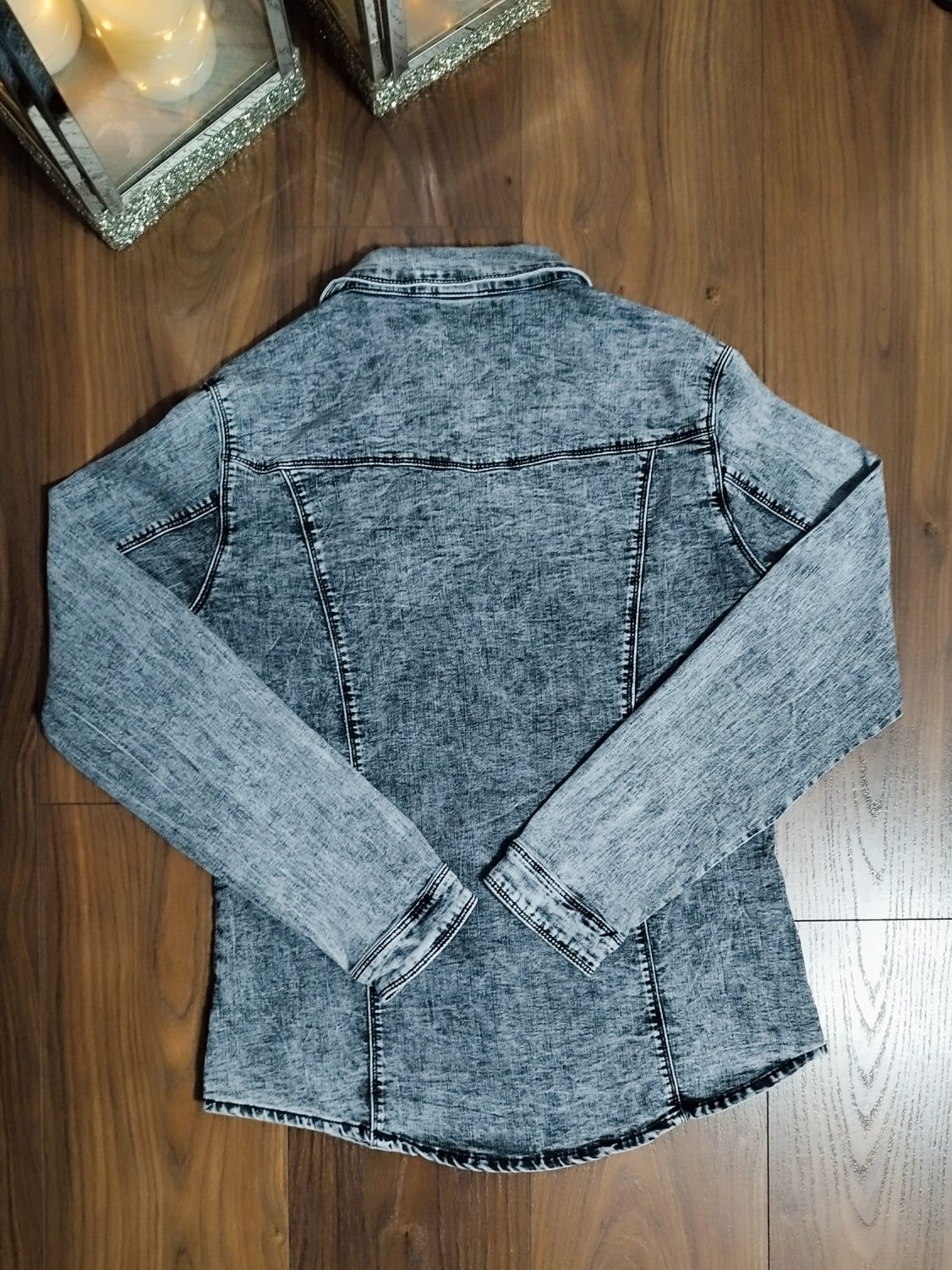 Śliczna koszulka Jeans dekatyzowany roz. XL z kryształkami