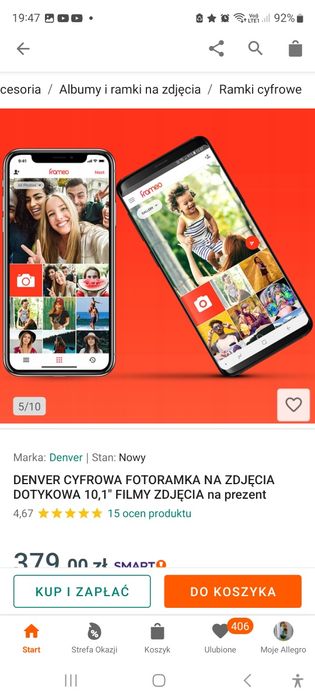 Denwer cyfrowa foto ramka na zdjęcia 10,1 16GB HD