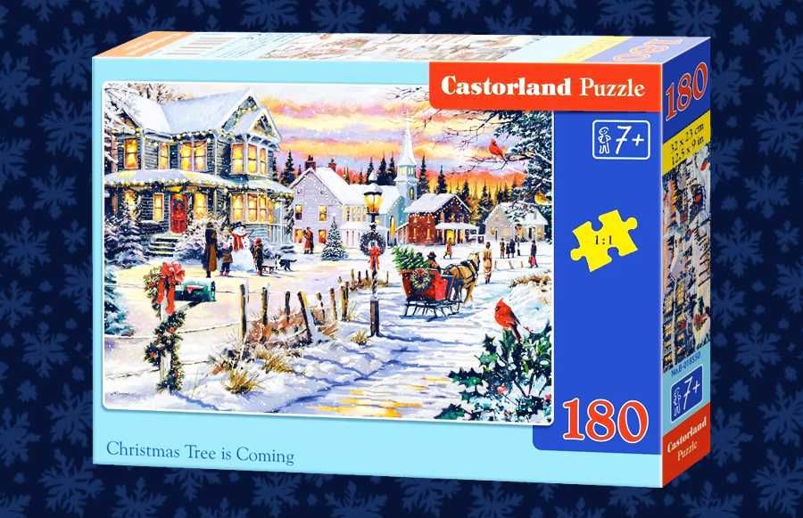 NOWE Puzzle Bożonarodzeniowe ŚWIĄTECZNE 180 „Nadchodzi Choinka”