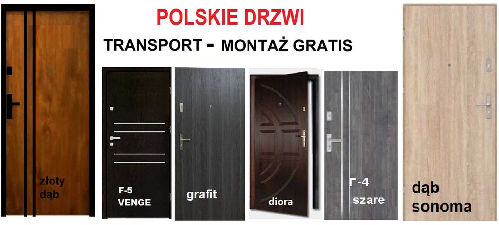 Zewnętrzne drzwi wejściowe do mieszkania z montażem WEWNĄTRZLOKALOWE