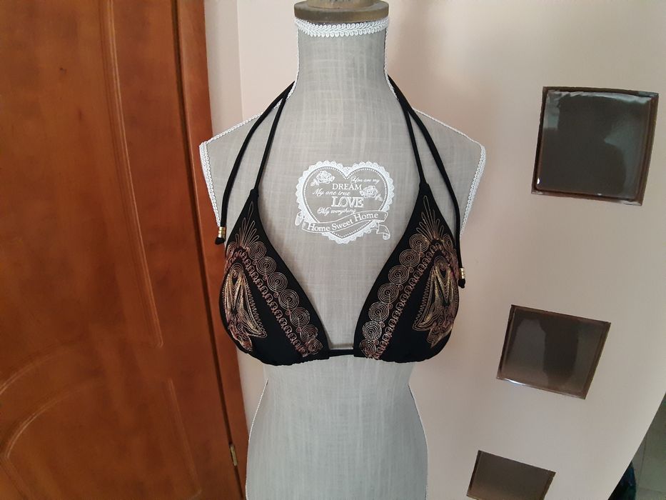 Kostium bikini góra H&m nowe azteckie wzory metaliczne nitka ozdobny