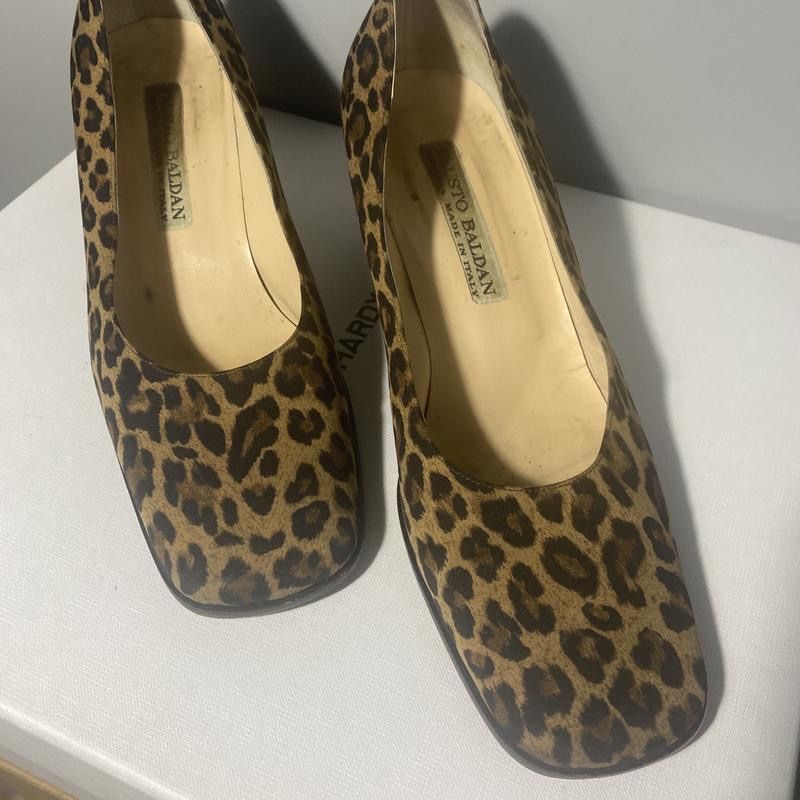 Fausto baldan italy. модные туфли леопардовые с квадратным носком