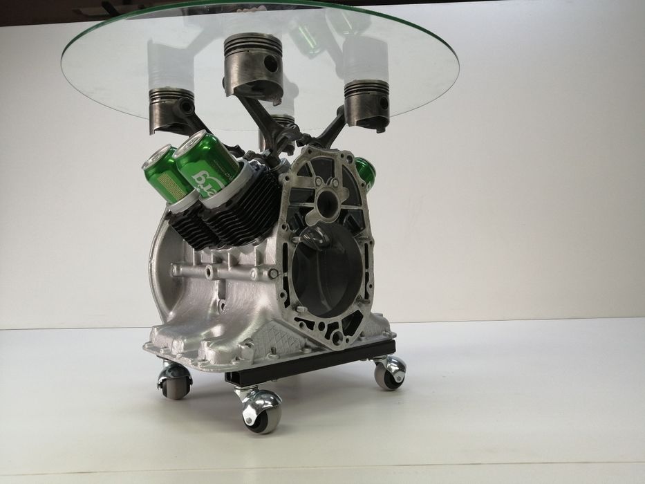 Эксклюзивный столик блока V - образного двигателя, журнальный стол.