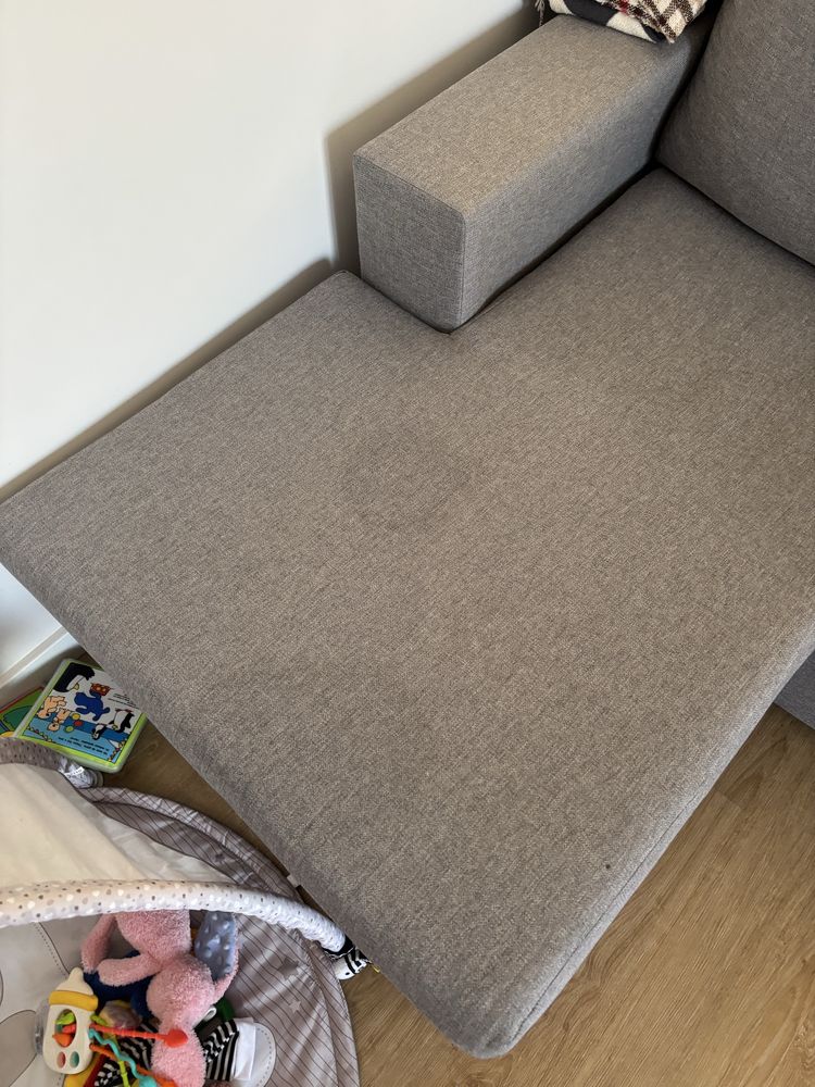 Sofá 3 Lugares com Chaise Longue e 2 Bancos