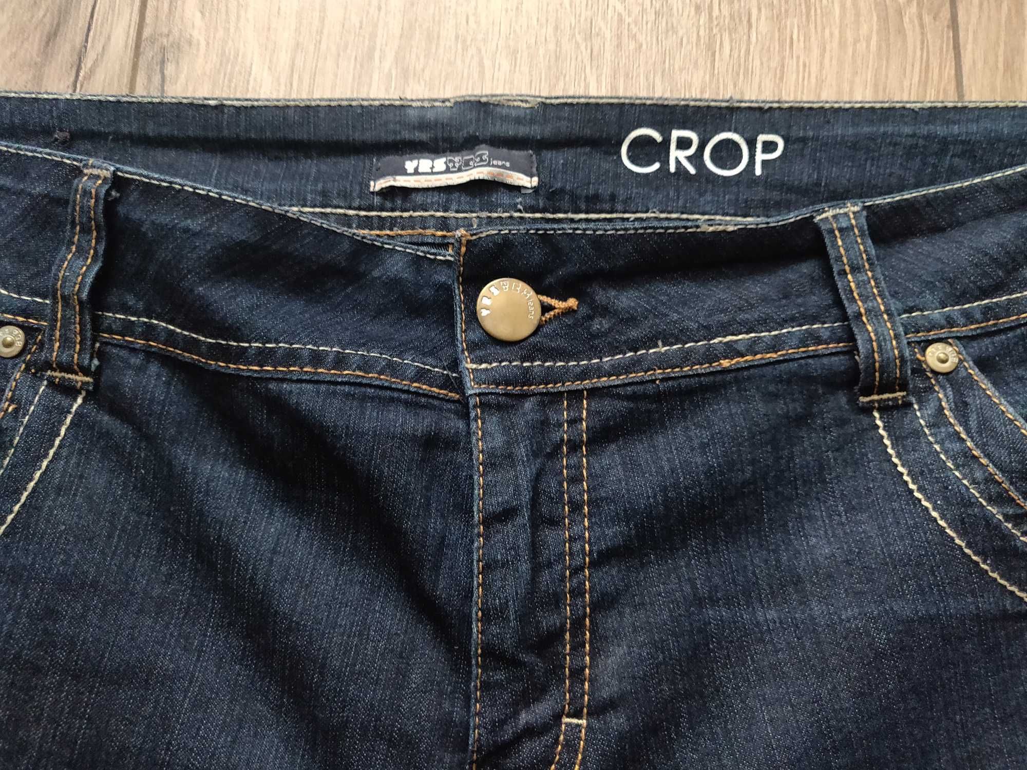 Бриджи Crop yes yes jeans UK 20 EU 48 джинс, р.64-68  темно-синие.