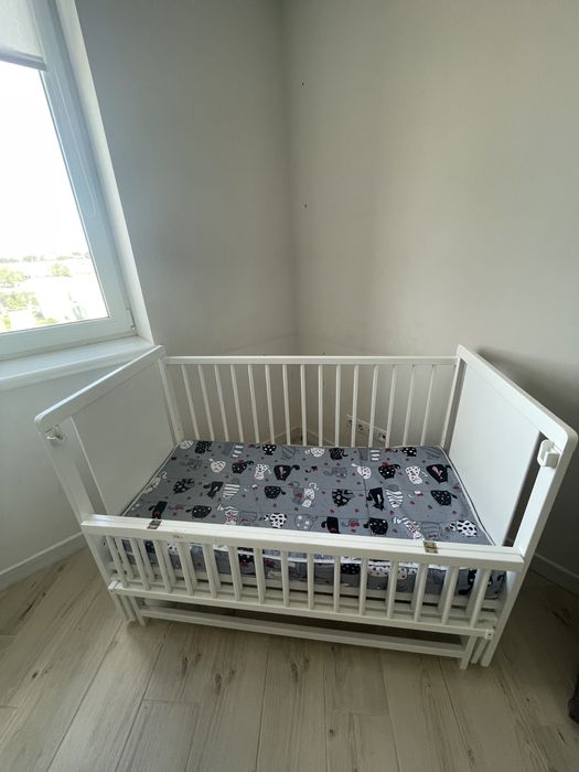 Ліжечко дитяче Labona Зірка шарнір+підшипник, відкидна боковина+матрац