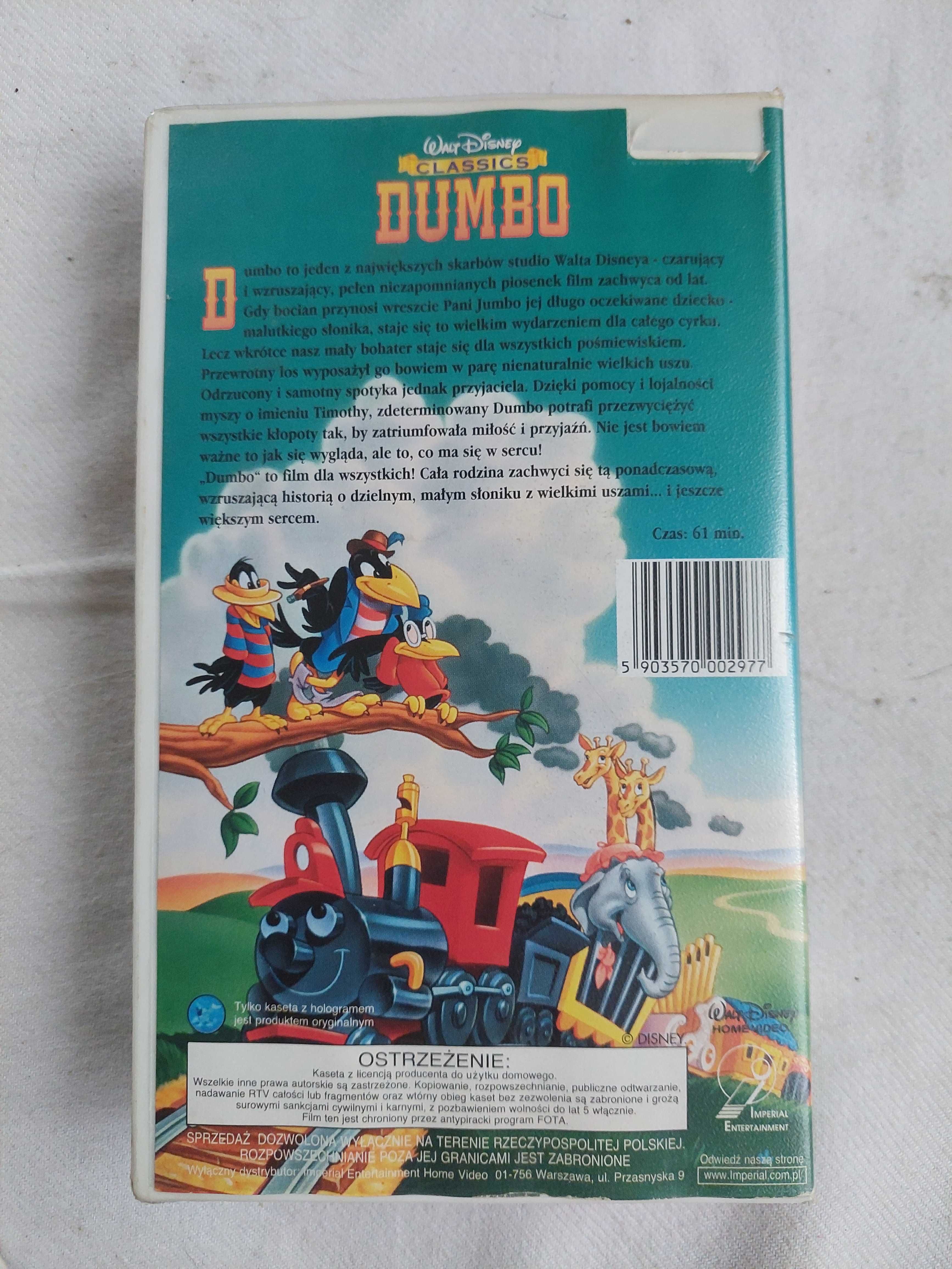Bajka DUMBO Walt Disney VHS kaseta wideo oryginał