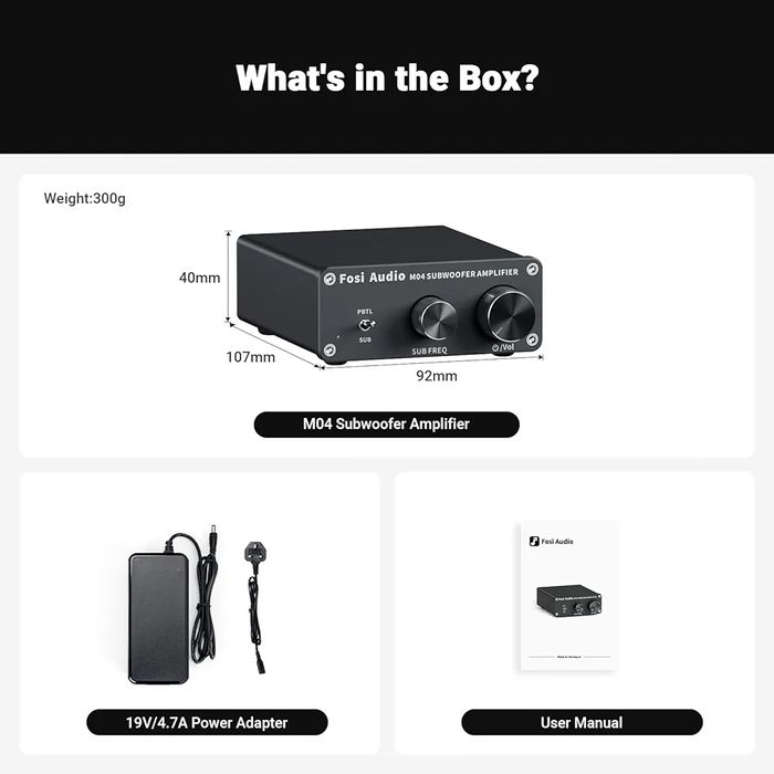 Fosi Audio M04 Subwoofer Amplifier підсилювач для сабвуфера