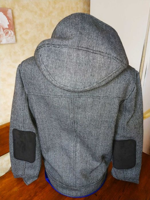 Трендове чоловіче пальто дафлкот від H&M у сірому кольорі вовна,р-р М
