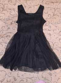 Платье чёрное нарядное 46-48 размер фатиновая юбка