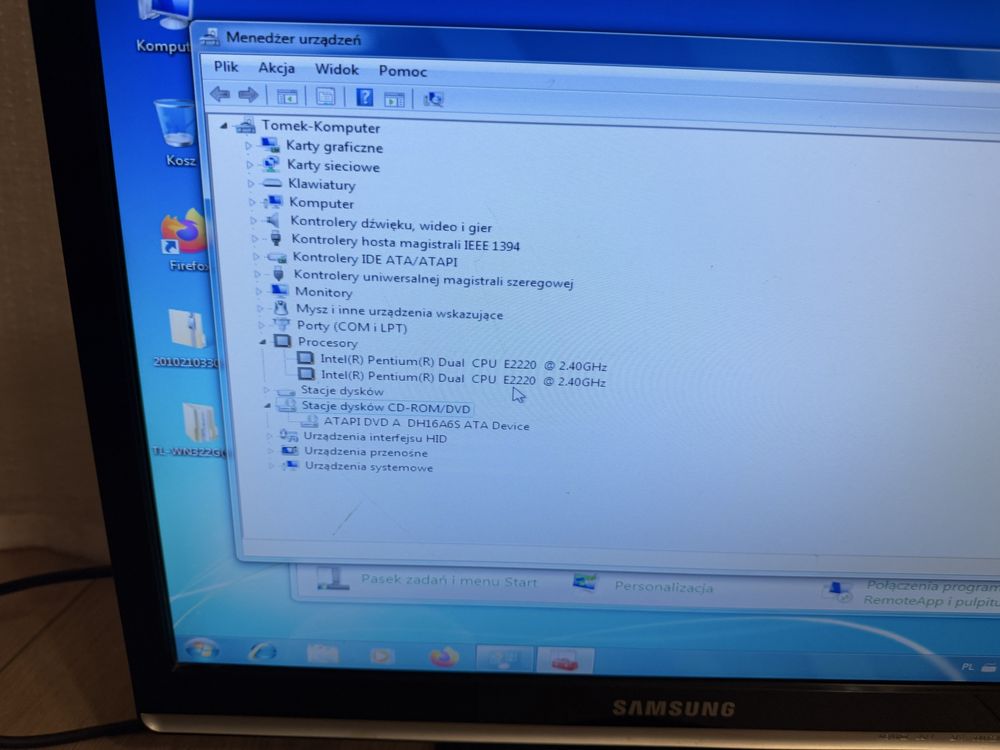 Komputer Acer oraz Monitor Samsung