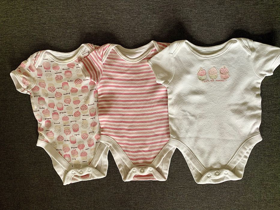 Trzypak body na krótki rękaw 3-6 m-cy