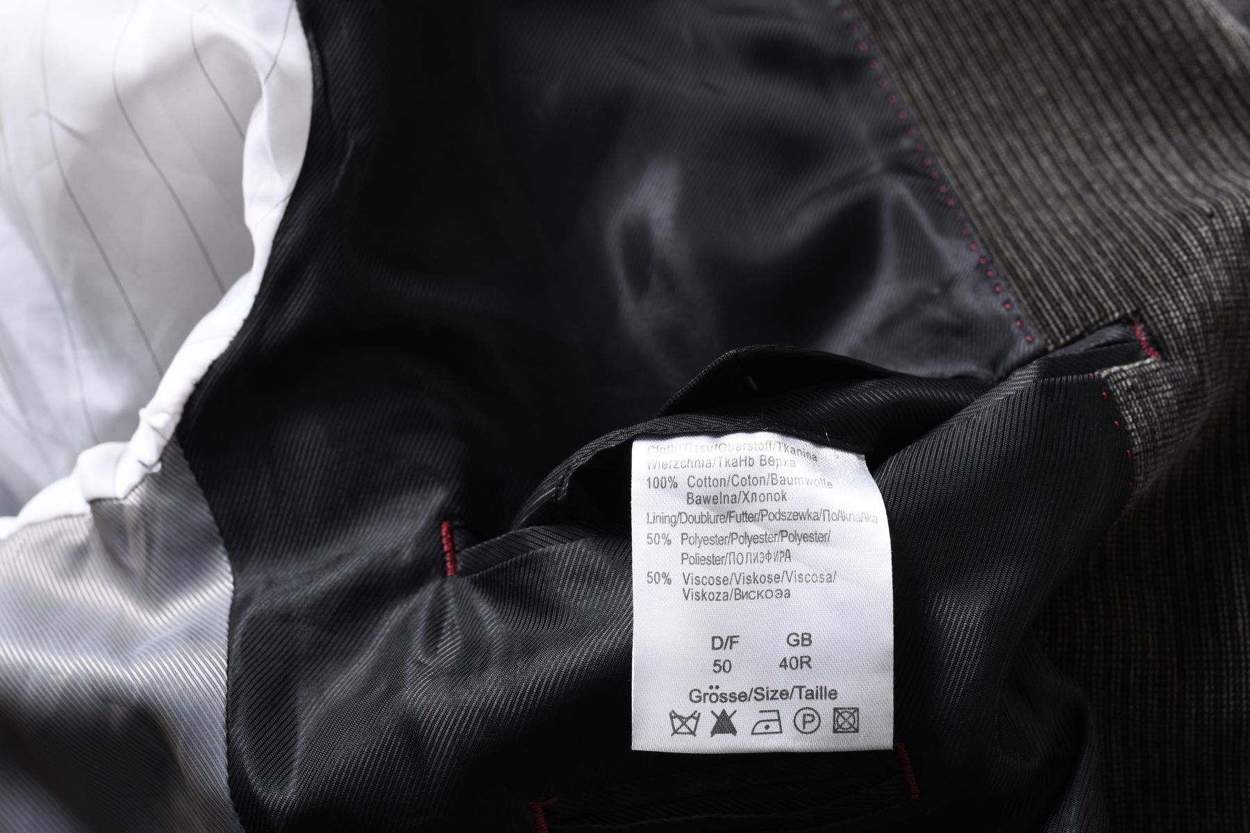 ENGBERS brązowa welurowa marynarka męska w prążek 100% bawełna r. 50