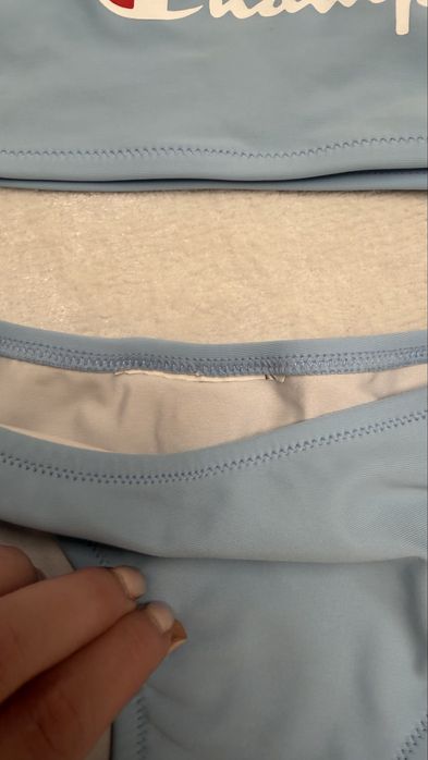 Champion niebieski stroj kapielowy dwuczesciowy basen modny 134/140