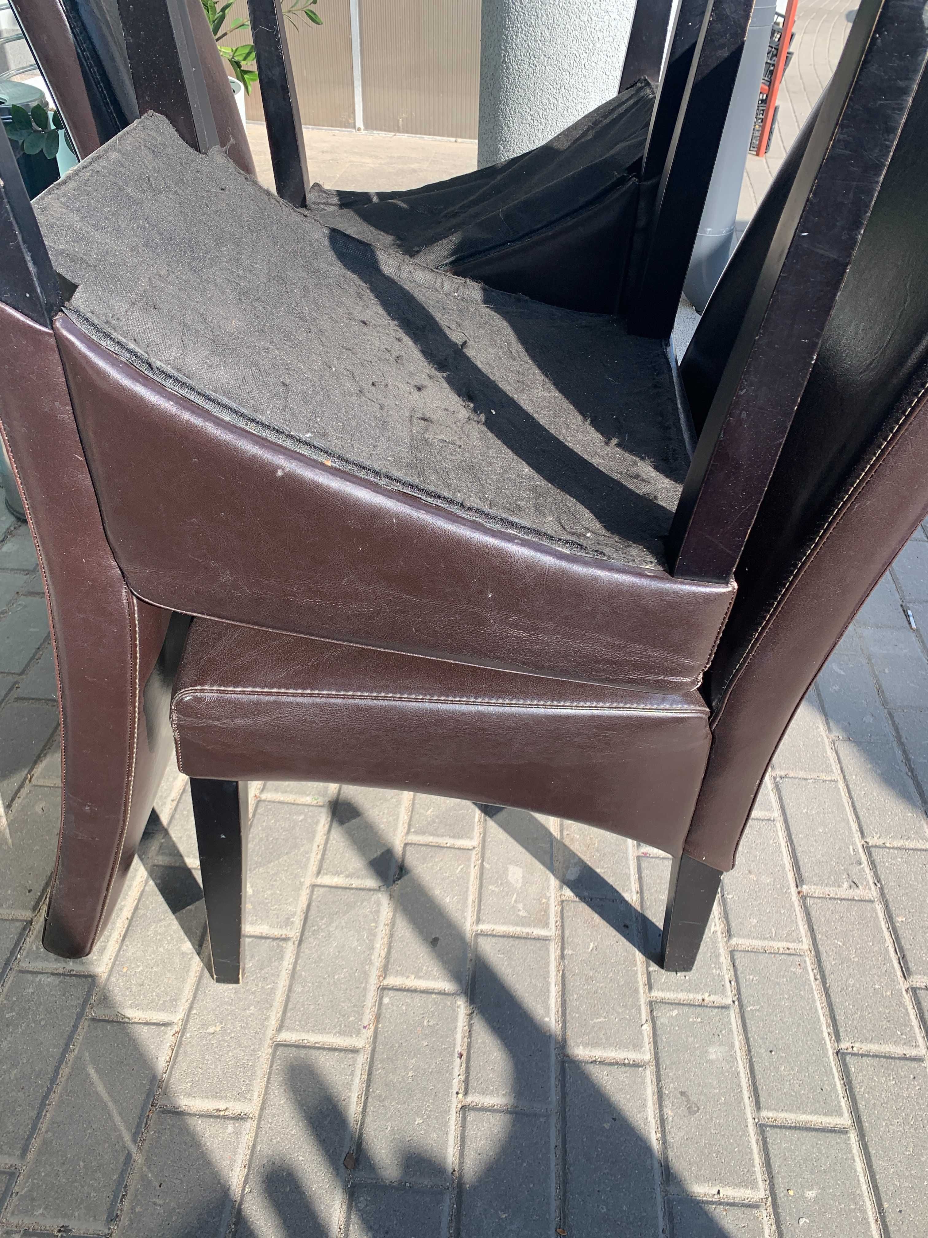 Krzesła skórzane - zestaw