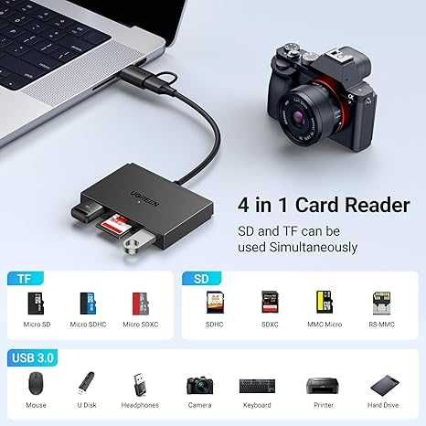 Czytnik kart SD UGREEN, USB C, USB 3.0
