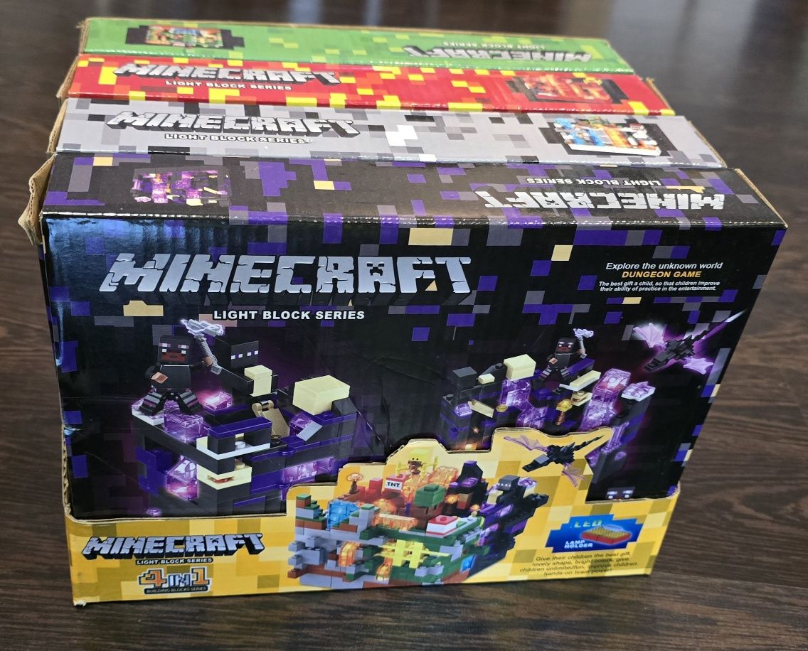 Minecraft 4in1 Led підствітка конструктор 728 деталей Lego Окремо