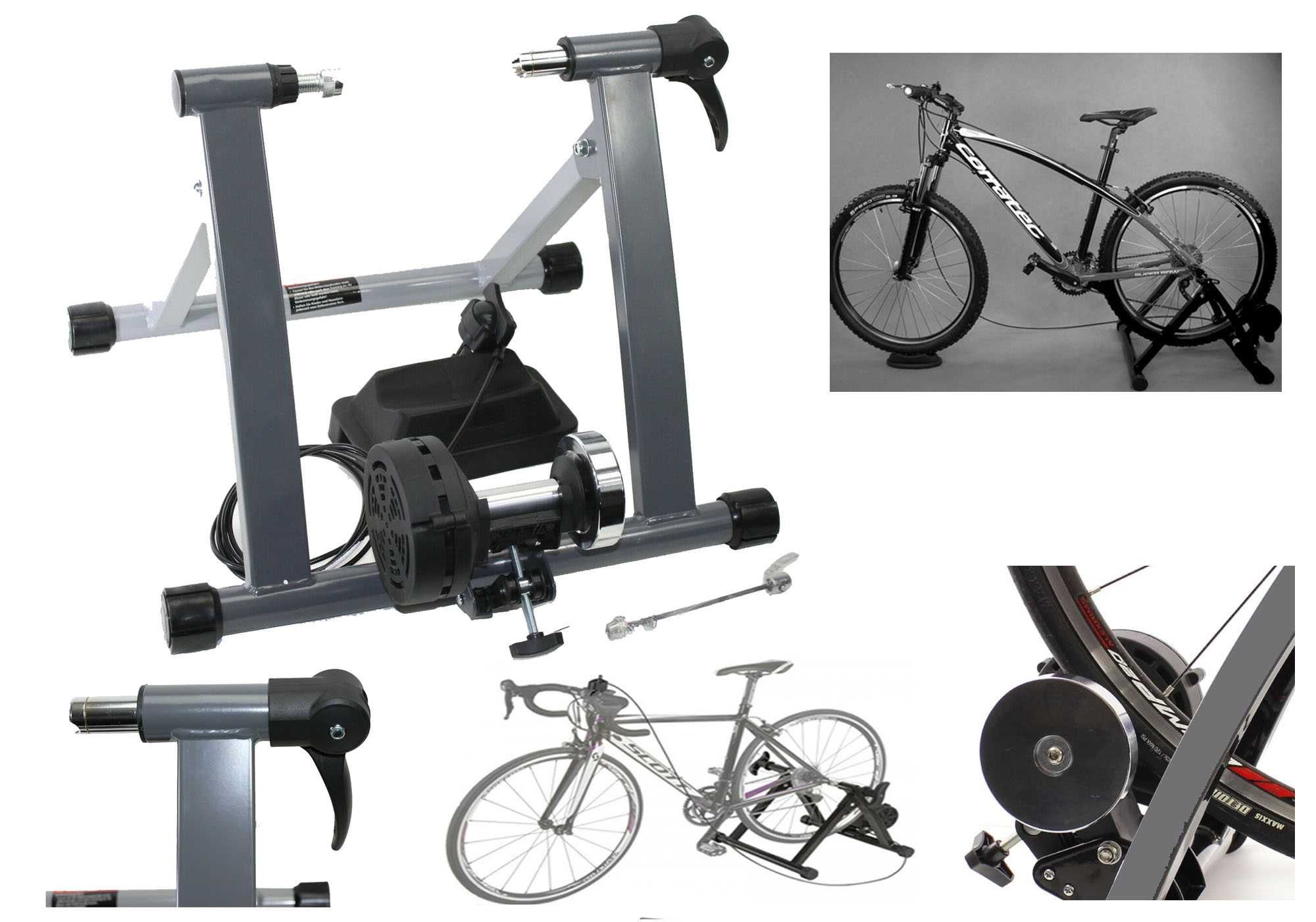 Trenażer magnetyczny rowerowy trenażer podstawka manetka + zacisk