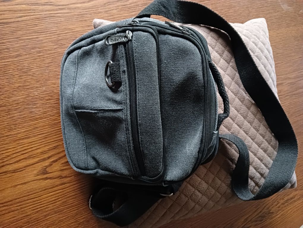 Saszetka męska na ramię szary jeans
