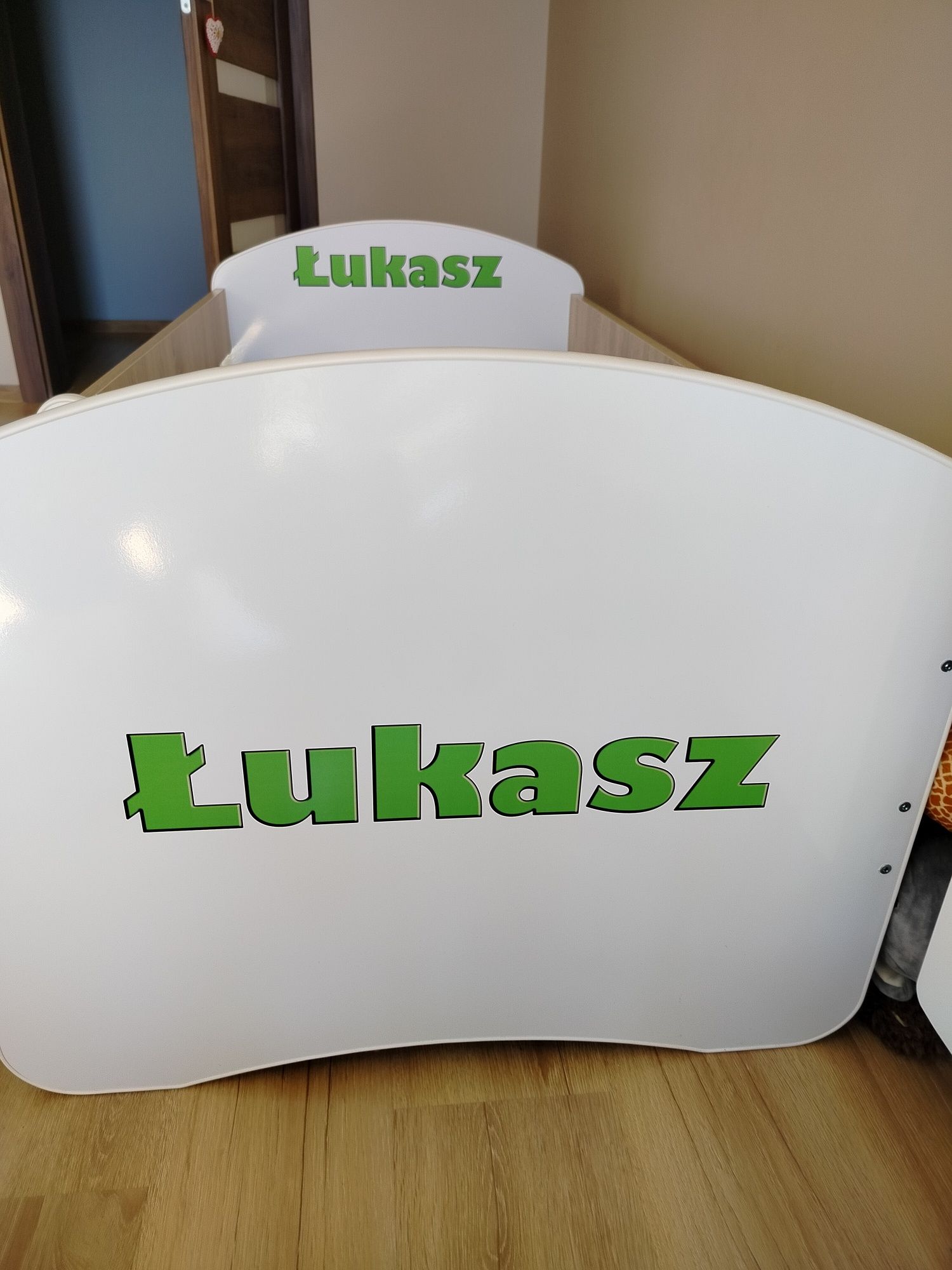 Łóżko dziecięce 140x70 Sonoma z imieniem Łukasz