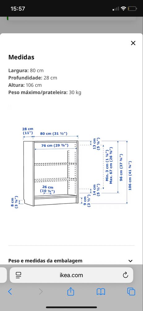 Estante billy preta