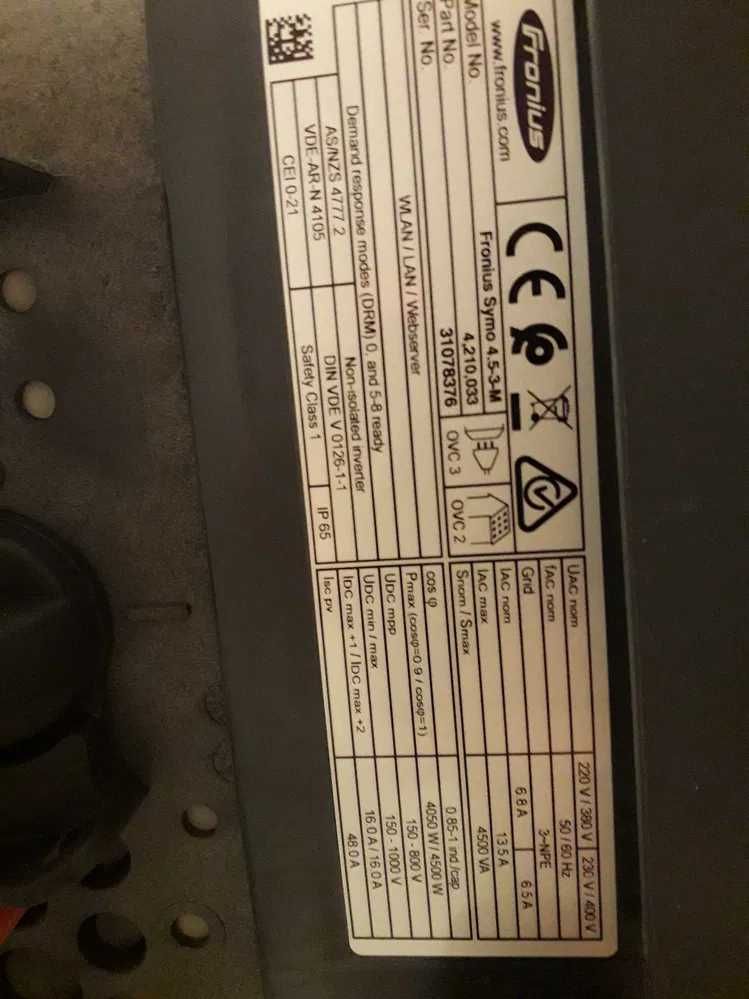 Fronius Symo 4.5-3-M – inwerter fotowoltaiczny, 3-fazowy | Używany