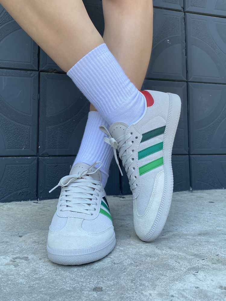 Кросівки жіночі Adidas Samba Beige Green 36-41