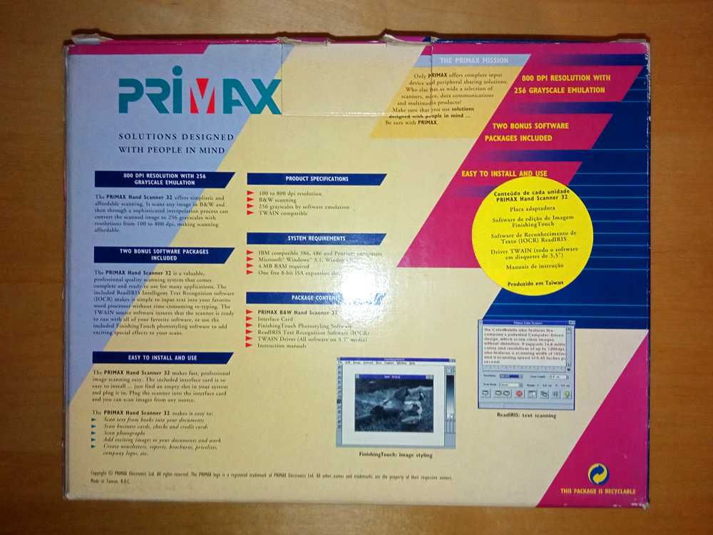 Scanner Portátil Primax 32 B&W