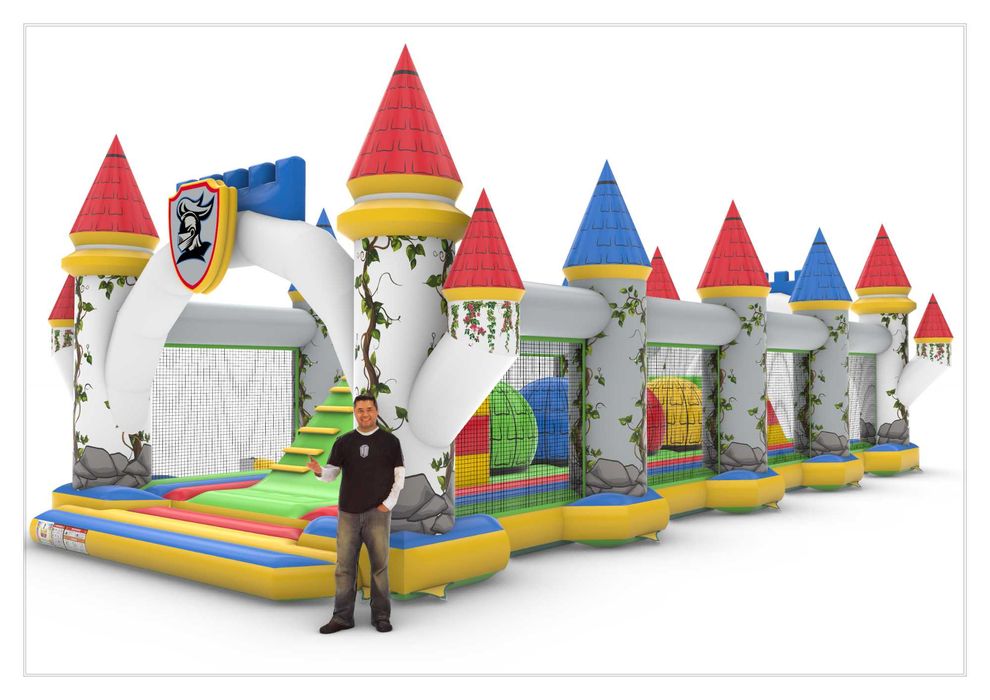 Dmuchaniec ZAMEK Dmuchany Plac Zabaw  15,5 x 6.0 x 5,0 m RÓŻNE WZORY