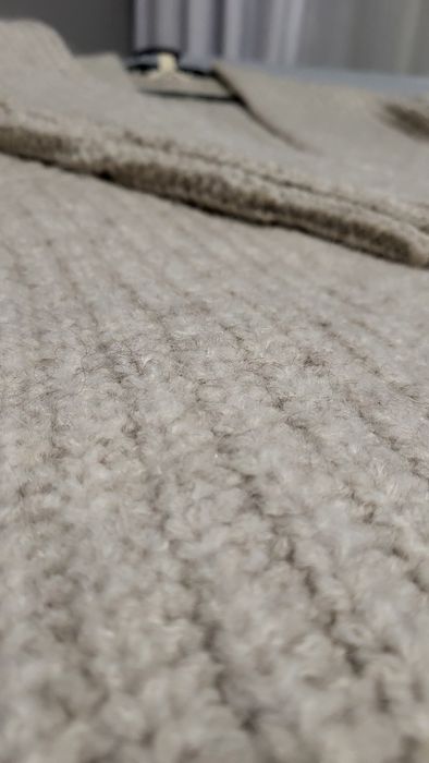 Sweter gruby kardigan Esprit damski beżowy