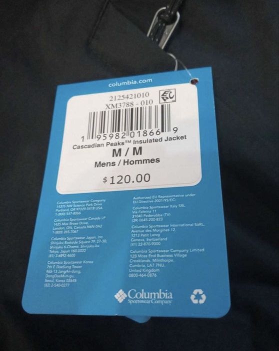 Оригінал 100% Кутка Columbia Men's Cascadian Peaks™ Insulated Jacket.