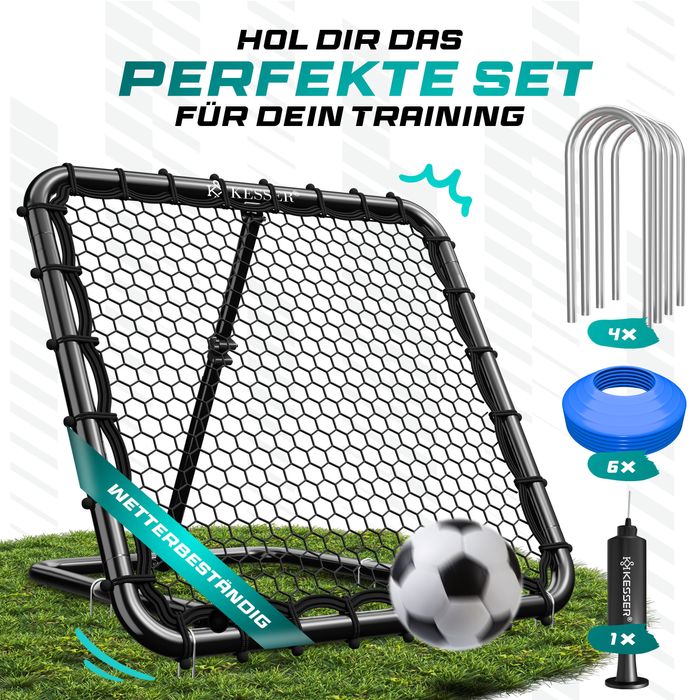 KESSER Rebounder Piłkarski 128x128 cm – Regulowany, bramka do piłki