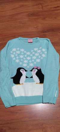 Swetr z pingwinami .