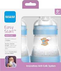 MAMEasy Start 2 butelki antykolkowe dla niemowląt 160ml NOWE 0-6msc