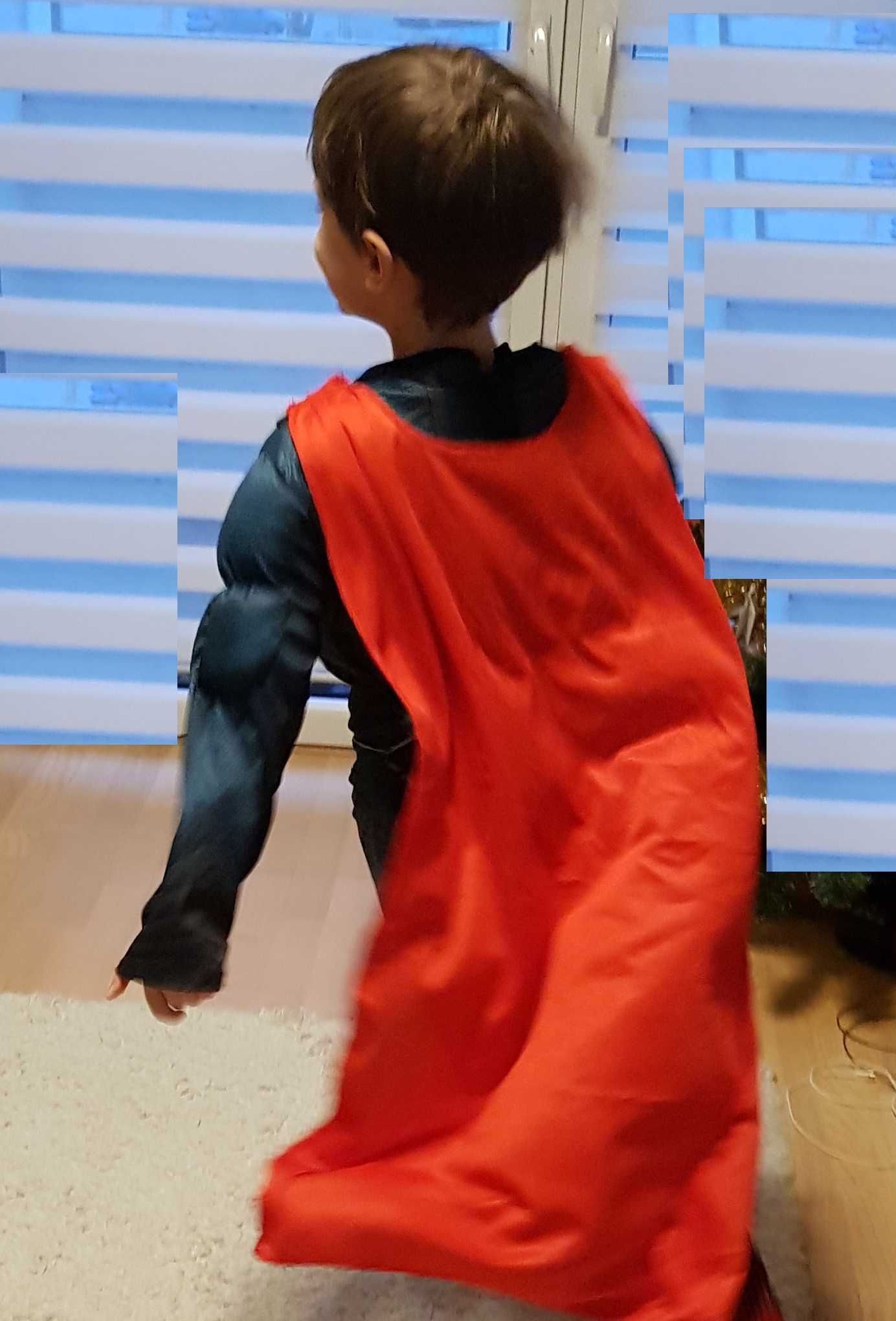 Strój karnawałowy Superman dla chłopca mięśnie 116-128/M/ 6-7 lat-Nowy