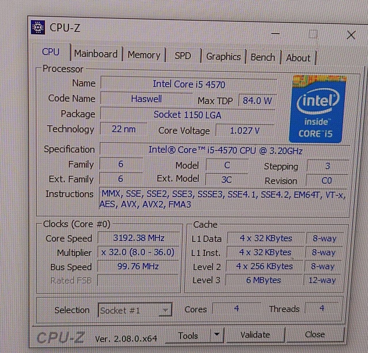 Intel I5 4570 Asus H81M-P 8gb ram