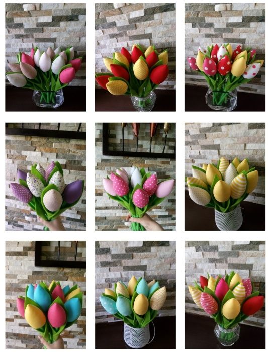 tulipany szyte z materiału 162 wzory do wyboru