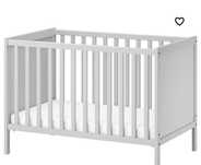 Łóżeczko niemowlece z Ikea biale drewniane  stan bdb