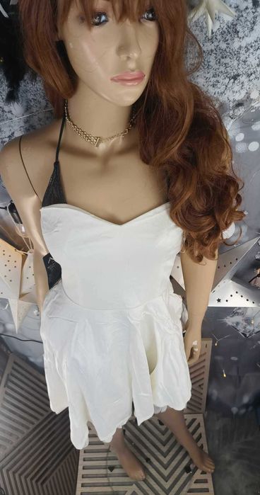 Nowa z metką sukienka koktajlowa biała/ecru/kremowa, AX Paris 36