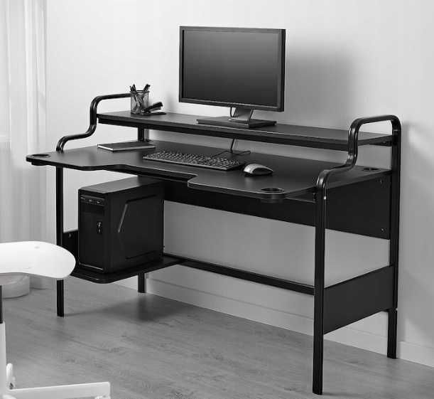 IKEA FREDDE biurko, gamingowe, czarne 140x74x73 cm