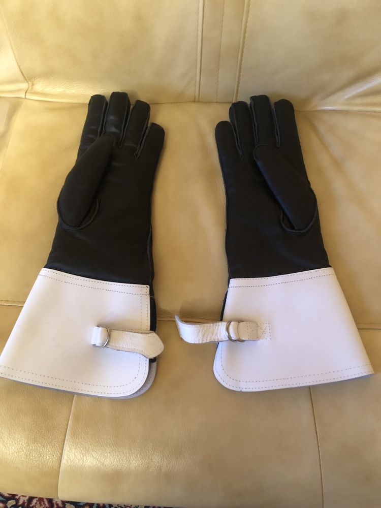 Zimowe rękawice policyjne z białym mankietem